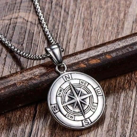 Jewelry | Viking Stainless Steel Compass Necklace Bl5559133 | Poshmark